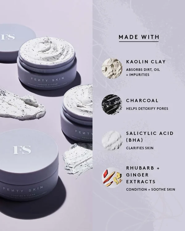 Cookies N Clean Whipped Clay Pore Detox Face Mask With Salicylic Acid + Charcoal - Image 4