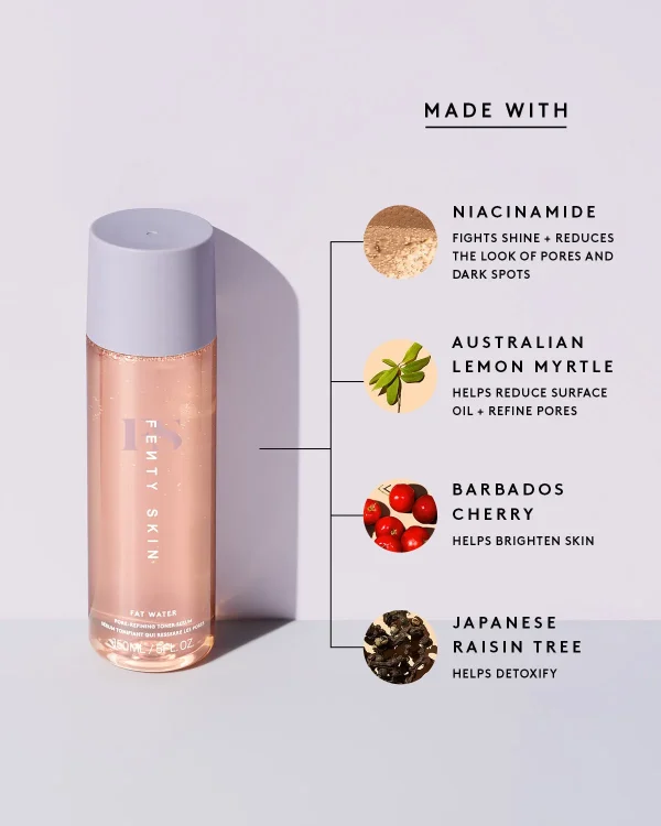 Fat Water Fragrance-Free Niacinamide Pore-Refining Toner Serum with Barbados Cherry - Image 4